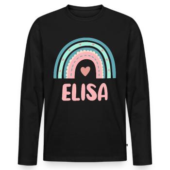 Elisa Nom Rainbow Baby - T-shirt manches longues Premium bio Homme - noir - Devant - Nico (187cm)