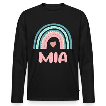 Mia Name Rainbow Baby - Men's Premium Organic Long Sleeve Shirt - black - Front - Nico (187cm)