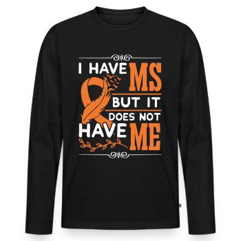 Multiple Sclerosis Awareness - Men's Premium Organic Long Sleeve Shirt - black - Front - Nico (187cm)
