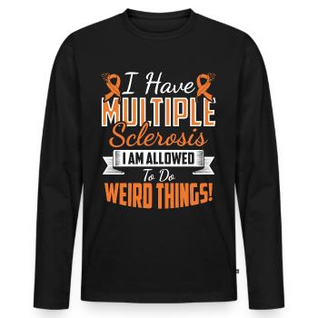 Multiple Sclerosis Awareness - Men's Premium Organic Long Sleeve Shirt - black - Front - Nico (187cm)