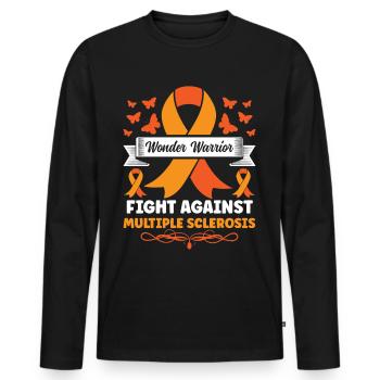 Multiple Sklerose Awareness - Männer Premium Bio Langarmshirt - Schwarz - Vorne - Nico (187cm)