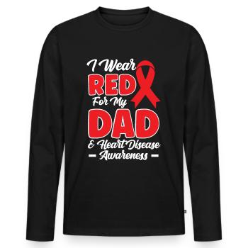 Heart disease - Men's Premium Organic Long Sleeve Shirt - black - Front - Nico (187cm)