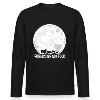 Vegetarian Vegan Vegetarian Gift - Men's Premium Organic Long Sleeve Shirt - black - Front - Nico (187cm)