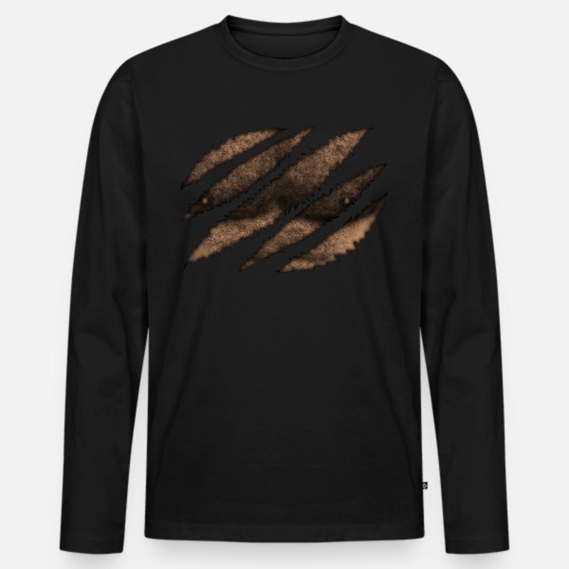 Bärentatze - Männer Premium Bio Langarmshirt - Schwarz