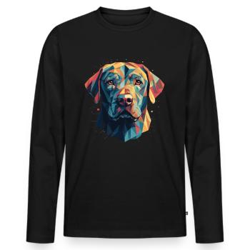 Design d’art coloré du Labrador - T-shirt manches longues Premium bio Homme - noir - Devant - Nico (187cm)