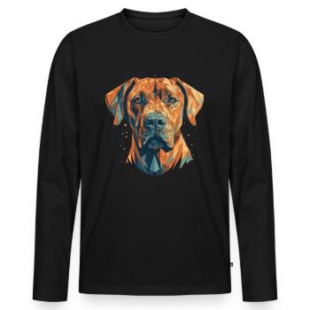 Buntes Rhodesian-Ridgeback-Kunstdesign - Männer Premium Bio Langarmshirt - Schwarz - Vorne - Nico (187cm)
