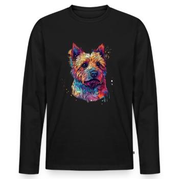 Colorful Norwich-terrier - Men's Premium Organic Long Sleeve Shirt - black - Front - Nico (187cm)