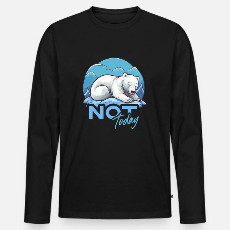 Heute Nicht Eisbär - Männer Premium Bio Langarmshirt - Schwarz