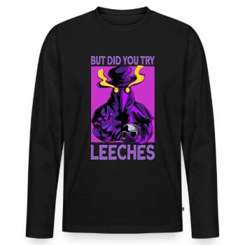But Did You Try Leeches Plague Doctor Halloween - Männer Premium Bio Langarmshirt - Schwarz - Vorne - Nico (187cm)