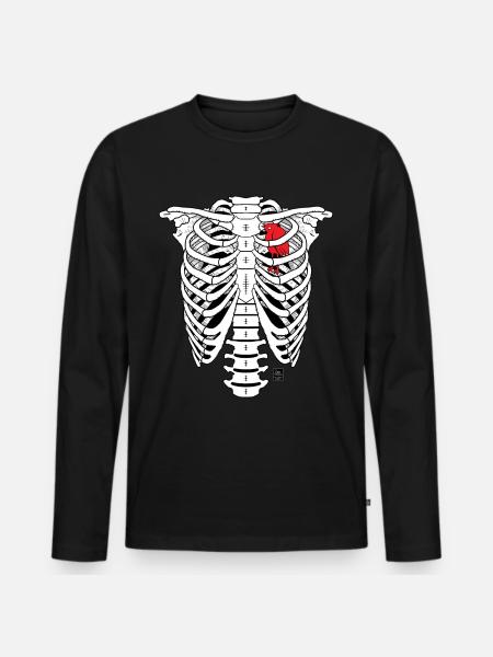 SKELETON - Men's Premium Organic Long Sleeve Shirt - black