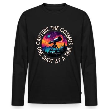 Astrophotography Telescope - Men's Premium Organic Long Sleeve Shirt - black - Front - Nico (187cm)