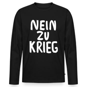 NON À LA GUERRE - OUI LA PAIX - T-shirt manches longues Premium bio Homme - noir - Devant - Nico (187cm)