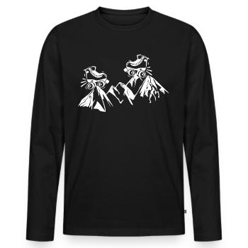 Roller Skates Mountain Basketball - Men's Premium Organic Long Sleeve Shirt - black - Front - Nico (187cm)