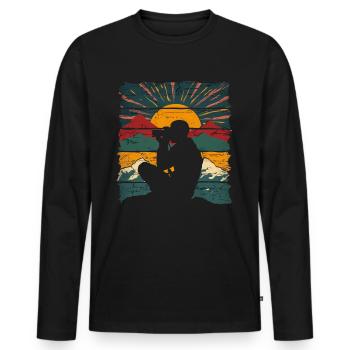 Fotografie Naturfotografie Spiegelreflexkamera - Männer Premium Bio Langarmshirt - Schwarz - Vorne - Nico (187cm)