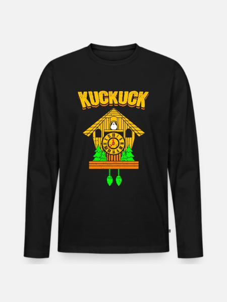 Cuckoo Clock Cuckoo - Men's Premium Organic Long Sleeve Shirt - black