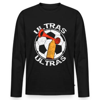 Football Ultras Fanfare - Men's Premium Organic Long Sleeve Shirt - black - Front - Nico (187cm)