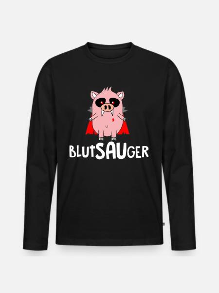 Blutsauger - Männer Premium Bio Langarmshirt - Schwarz