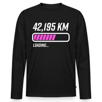 Marathon Marathonläufer Strecke Sportler - Männer Premium Bio Langarmshirt - Schwarz - Vorne - Nico (187cm)