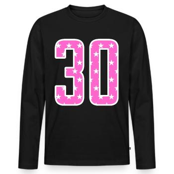 30 Numéro 30 ans anniversaire - T-shirt manches longues Premium bio Homme - noir - Devant - Nico (187cm)