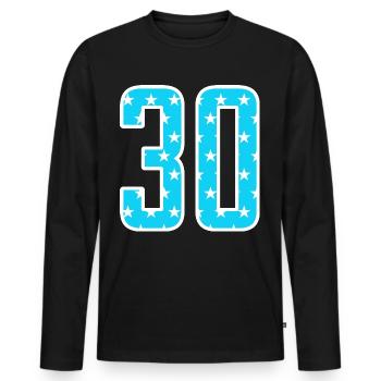 30 Numéro 30 ans anniversaire - T-shirt manches longues Premium bio Homme - noir - Devant - Nico (187cm)