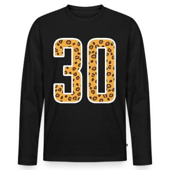 30 Number 30 years gift idea - Men's Premium Organic Long Sleeve Shirt - black - Front - Nico (187cm)