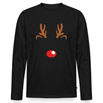 Reindeer outline - Men's Premium Organic Long Sleeve Shirt - black - Front - Nico (187cm)