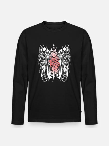 Gothic skull negative style art - Men's Premium Organic Long Sleeve Shirt - black
