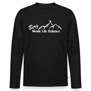 Équilibre de la vie en montagne - T-shirt manches longues Premium bio Homme - noir - Devant - Nico (187cm)