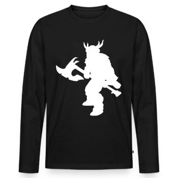 Fantasy Role Playing Game - Barbarian Silhouettes Design - Men's Premium Organic Long Sleeve Shirt - black - Front - Nico (187cm)