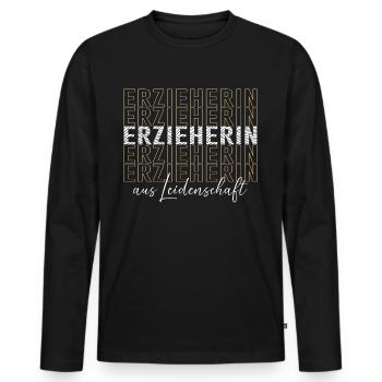 Enseignante de maternelle Profession de maternelle Enseignante de maternelle - T-shirt manches longues Premium bio Homme - noir - Devant - Nico (187cm)