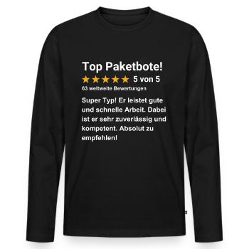 Top Paketbote - Männer Premium Bio Langarmshirt - Schwarz - Vorne - Nico (187cm)