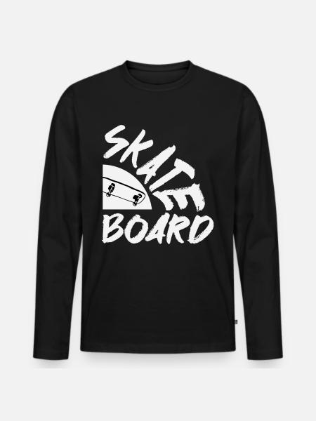 Skateboard Skater Skating - Men's Premium Organic Long Sleeve Shirt - black