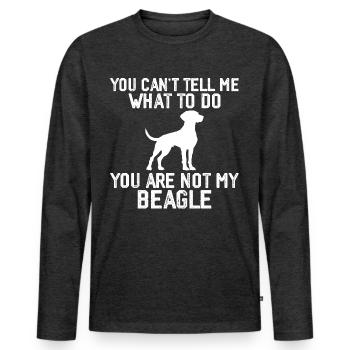 Funny Beagle Men Women Hound Beagle Dog Lovers - T-shirt manches longues Premium bio Homme - anthracite chiné - Devant - Nico (187cm)