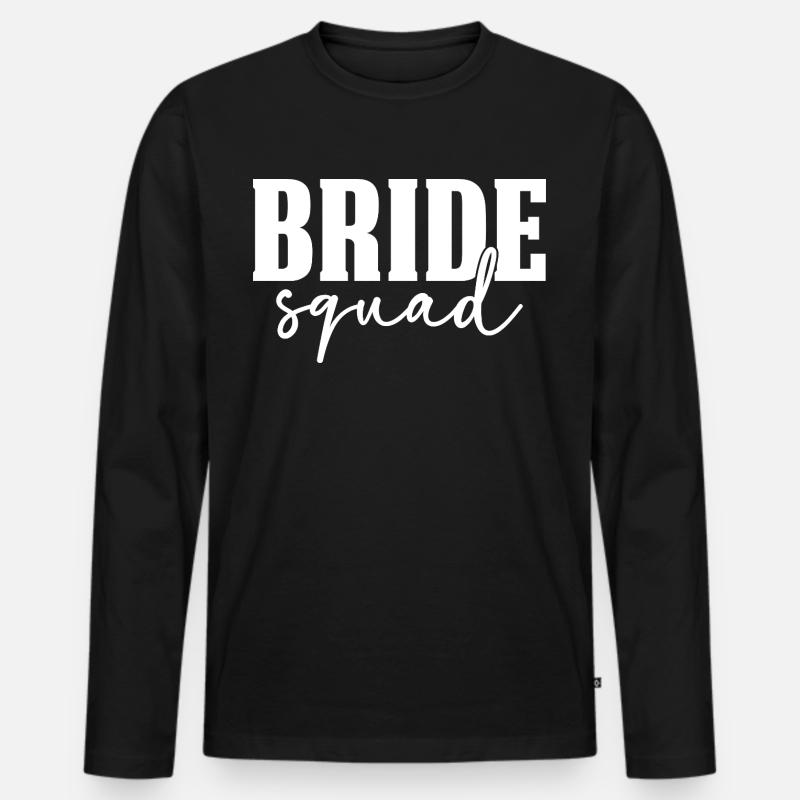 Bride Squad - Männer Premium Bio Langarmshirt - Schwarz