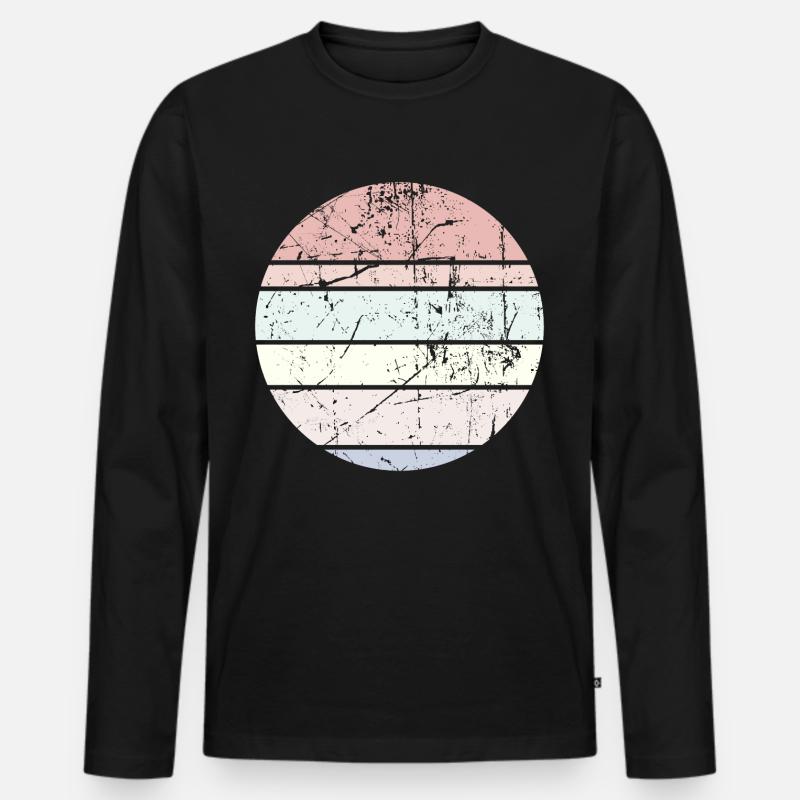 Hintergrund Pastell Kreis - Männer Premium Bio Langarmshirt - Schwarz