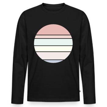 Background Pastel Circle - Men's Premium Organic Long Sleeve Shirt - black - Front - Nico (187cm)