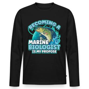 Becoming a future Marine Biologist is my propose - Men's Premium Organic Long Sleeve Shirt - black - Front - Nico (187cm)