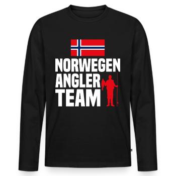Norwegen Angler Team - Männer Premium Bio Langarmshirt - Schwarz - Vorne - Nico (187cm)