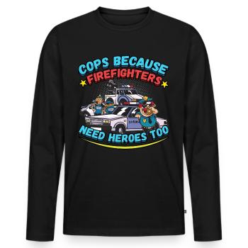 Conception de l’application de la loi pour un agent de police - T-shirt manches longues Premium bio Homme - noir - Devant - Nico (187cm)