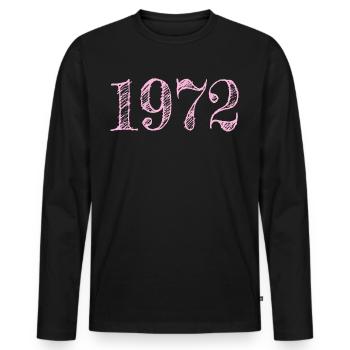 1972 Millésime Année de construction Cadeau - T-shirt manches longues Premium bio Homme - noir - Devant - Nico (187cm)
