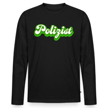 Polizist Polizei Beruf Geschenkidee - Männer Premium Bio Langarmshirt - Schwarz - Vorne - Nico (187cm)