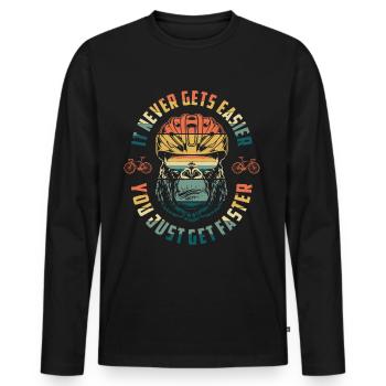 1 30 - T-shirt manches longues Premium bio Homme - noir - Devant - Nico (187cm)