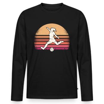 Fußballer Fußballspieler Frauen Fußball - Männer Premium Bio Langarmshirt - Schwarz - Vorne - Nico (187cm)