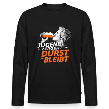 Jugend geht Durst bleibt - Vatertag Geschenk - Männer Premium Bio Langarmshirt - Schwarz - Vorne - Nico (187cm)