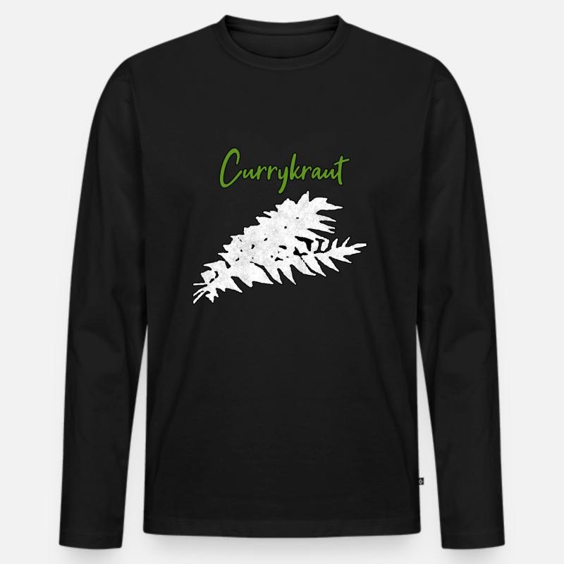 Currykraut Kräuter - Männer Premium Bio Langarmshirt - Schwarz