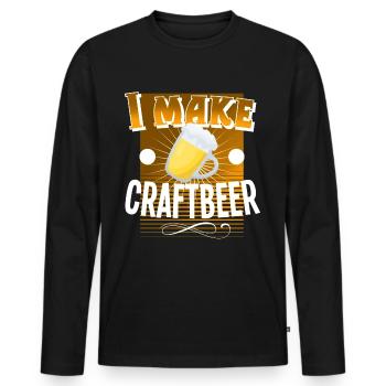 Bière artisanale - T-shirt manches longues Premium bio Homme - noir - Devant - Nico (187cm)