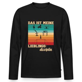 Bodenturnen Gymnastik Kunstturnen - Männer Premium Bio Langarmshirt - Schwarz - Vorne - Nico (187cm)