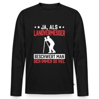 Un arpenteur-géomètre se plaint - T-shirt manches longues Premium bio Homme - noir - Devant - Nico (187cm)