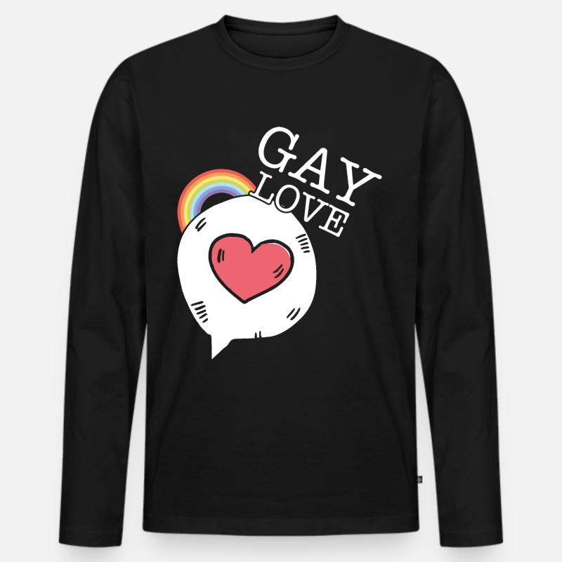 Schwul Liebe - Männer Premium Bio Langarmshirt - Schwarz