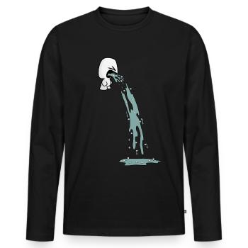 DRÔLE DE MARSHMALLOW VOMIT. HALLOWEEN - T-shirt manches longues Premium bio Homme - noir - Devant - Nico (187cm)